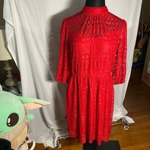 Red lace dress from Lane Bryant, size 18.